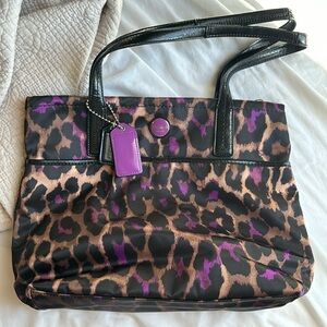 Coach Purple and Cheetah Purse